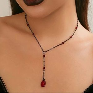 Tear drop goth necklace